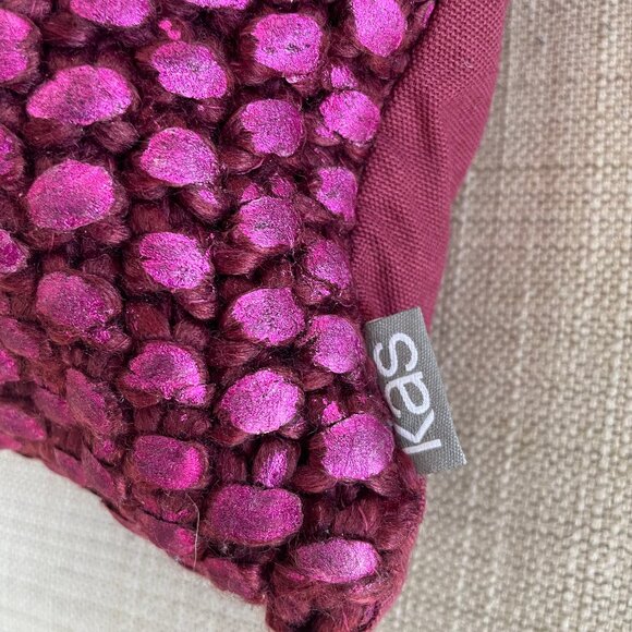 2x Pink/Red Metallic Cushion Covers - Picture 4 of 8